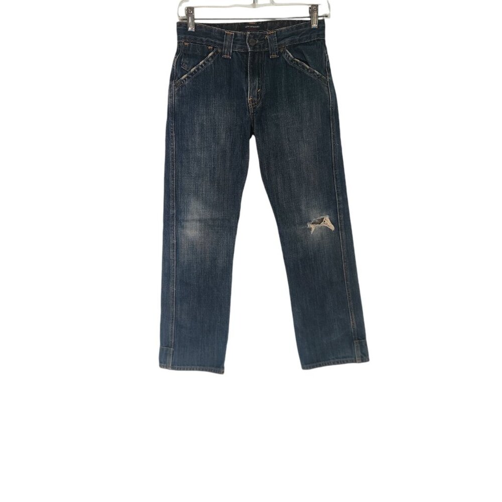 Levis Strauss Signature Straight Jeans Womens 12 Reg Blue Denim Stretch‎ Pockets